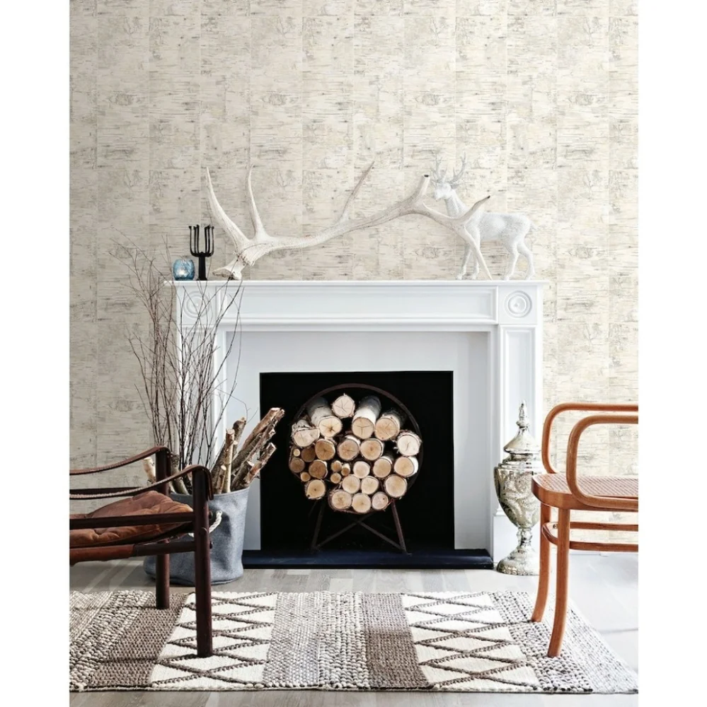 Wallpaper Border Birch Champlain Wood Grid